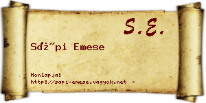 Sápi Emese névjegykártya