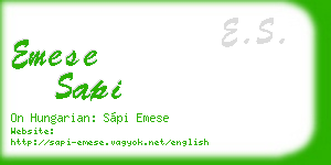 emese sapi business card