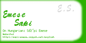 emese sapi business card